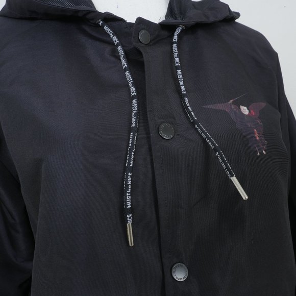 RIPNDIP Black Snap Button Hoodie Colorful Cat Flame Graphics Size Small Jacket - Picture 6 of 14